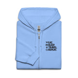 Eat Sleep Travel Repeat Zip Hoodie
