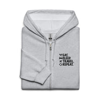 Eat Sleep Travel Repeat Zip Hoodie