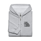 Eat Sleep Travel Repeat Zip Hoodie